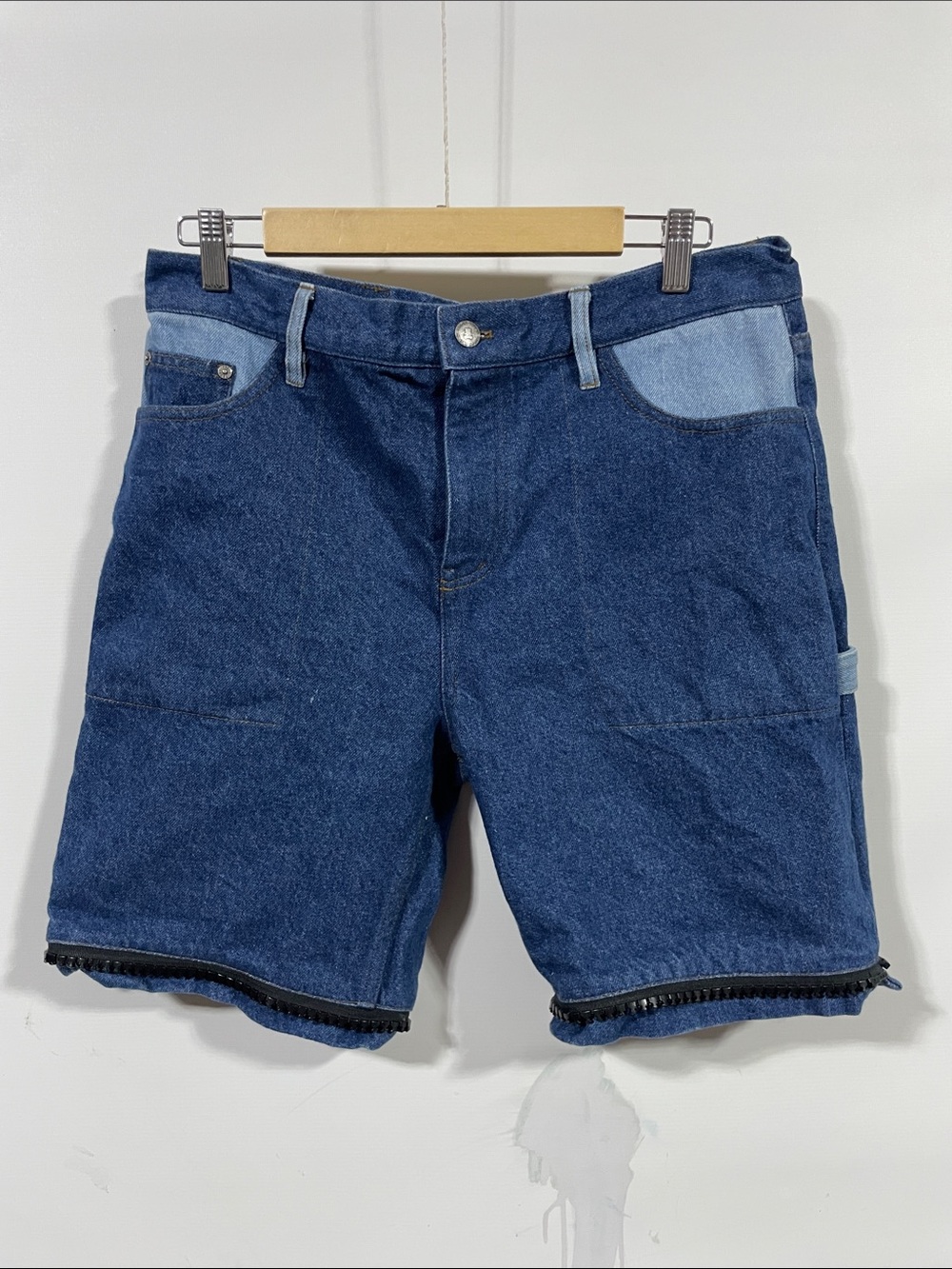 Teddy Fresh Two-Tone Blue Denim Shorts